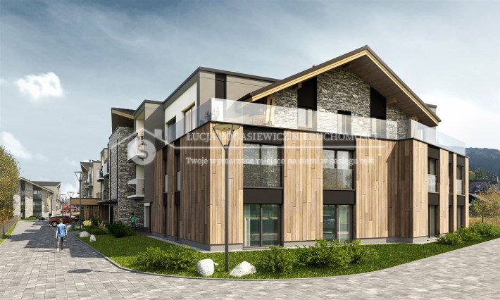 Luksusowe apartamenty w górach – elewacja budynku 