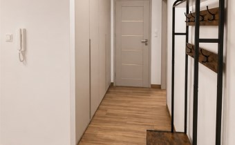 Funkcjonalny przedpokój z dużą zabudowaną szafą – 